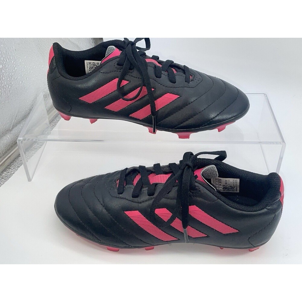 Adidas Kids Soccer Cleats Black Pink FG Football Shoes Size 2.5 US Youth